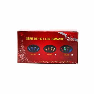 SERIE DE 100F LED DIAMANTE BLANCO CABLE TRANSPARENTE
