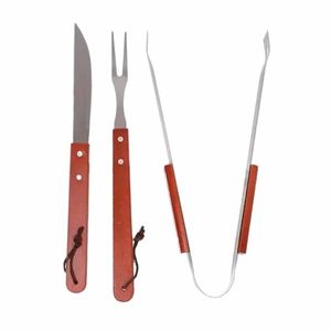 SET PARA BBQ CUCHILLO TRINCHE Y PINZAS