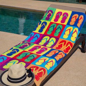 TOALLA DE PLAYA ESTAMPADO SANDALIAS 75 X 150 CM