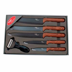 JGO DE 6 PZAS COCINA 5 CUCHILLOS Y 1 PELADOR