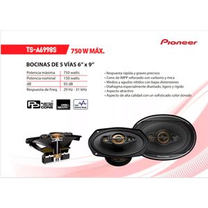 BOCINA 6X9 750WX150W 5VIAS