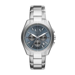 RELOJ ARMANI EXCHANGE CABALLERO,EXTENSIBLE  ACERO PLATA,CARATULA AZUL,ANALOGO
