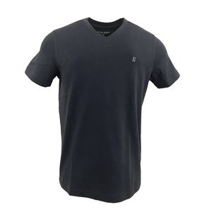 Playera Cuello V Manga Corta Gris Obscuro