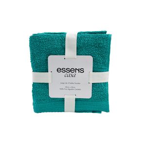 Toalla Essens Facial Set 4 Piezas 30cm x 30cm 500 Gsm Azul Plumbago