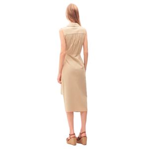 Vestido Midi de Lino Sin Manga