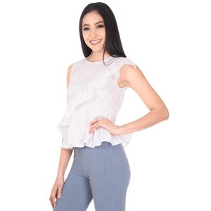 Blusa Casual Sarah Bustani Manga Corta