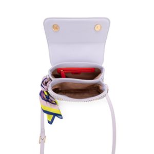 Bolsa Crossbody Cloe Con Mascada Chica Lila