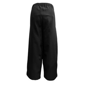 Pantalón Ancho con Detalles de Pliegues Negro