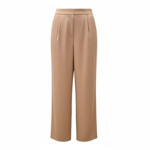 Pantalon Con Pinzas Beige Basico
