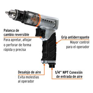 Taladro Truper Neumático Reversible 3/8" TPN-788RX