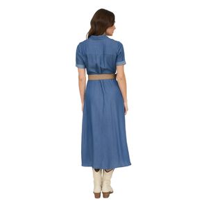 Vestido Casual Look Me Largo Manga Corta