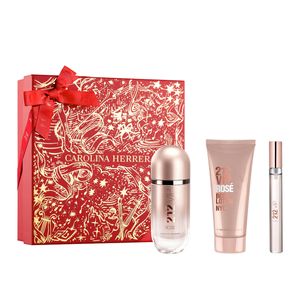 Set Carolina Herrera 212 VIP Rose EDP + Loción + Travel Spray