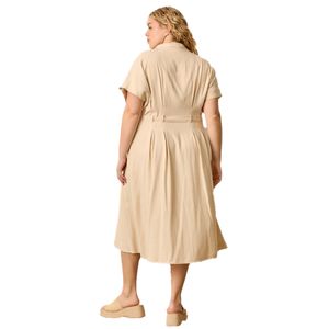 Vestido Casual Midi Manga Corta