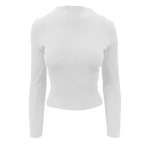 Blusa Manga Larga De Punto Blanco