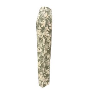 Pantalon Ancho Liso Estampado Hojas