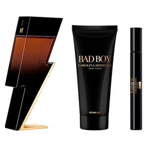 Set Carolina Herrera Bad Boy Elixir EDP + Travel Spray + Gel de Ducha