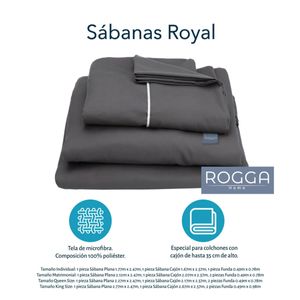 Sábanas Rogga Royal Touch Gris Oxford Queen Size
