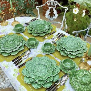 Taza con Platillo Bordallo Pinheiro Natural Cabbage