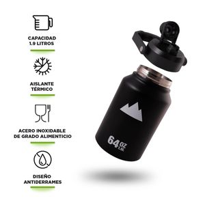 Termo De Acero Inoxidable 64 Oz Con Tapa Hermética