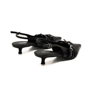 Zapato Capa de Ozono de Tacón Bajo 617903 Negro