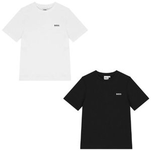 Set 2 Playeras Boss Manga Corta Blanco y Negro