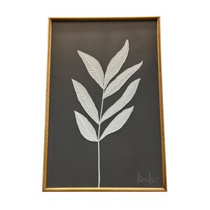 Cuadro Hojas II - Base Pintura Acrílica Técnica Mixta Medida 60X90cm