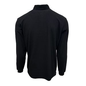 Playera Polo Manga Larga Oxford Negro