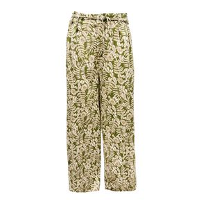 Pantalón Con Pliegues En Pretina Estampado Verde