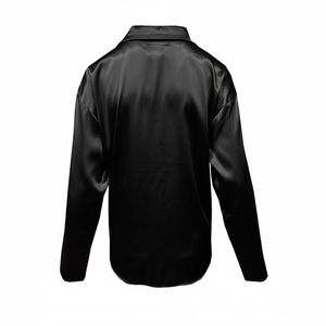 Blusa Manga Larga De Satin Negro