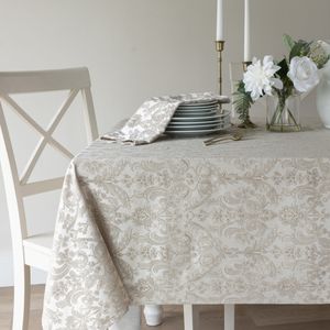 Mantel De Mesa Saleh Damask Natural 152cm x 213cm