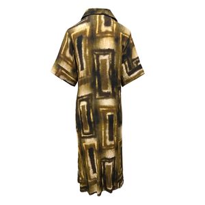 Vestido Escote V Y Cuello Amplio Estampado Cuadros