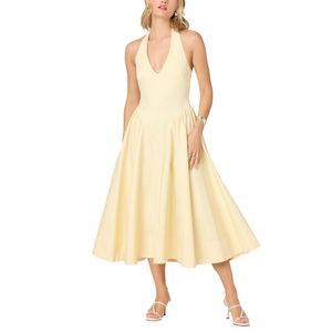 Vestido ASTR Meana Midi Halter Escote en V