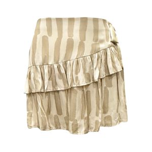 Falda Olanes Estampado Lineas Verticales Beige Claras