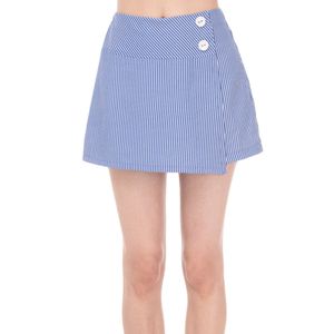 Falda Short Sarah Bustani Mini a Rayas con Botones
