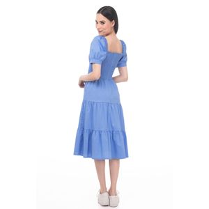 Vestido Casual Midi Manga Corta