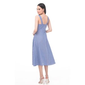 Vestido Sarah Bustani Midi A Rayas