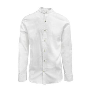 Camisa Manga Larga De Cuello Mao Blanco