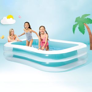 Piscina Familiar Inflable Rectangular Sin Bomba 2.62 m x 1.75 m x 56 cm
