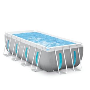 Piscina Rectangular De Estructura Prisma, Con Bomba, Escalera, Paño De Tierra Y Cubierta De 4m x2m x1.22m