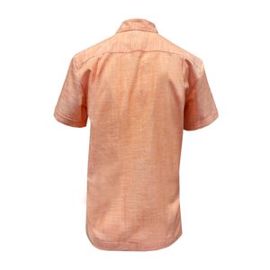 Guayamisa Manga Corta Bordada 100% Algodón Color Salmón