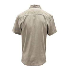 Guayamisa Manga Corta 100% Algodón Con Bordado Y Alforzas Color Topo