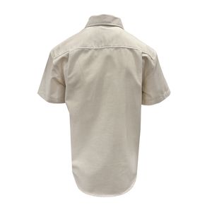 Camisa Manga Corta Rayas 55% Algodón - 45% Poliéster Beige